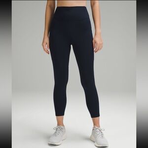 Navy Lululemon Fast and Free High Waisted Pocket 25” Leggings